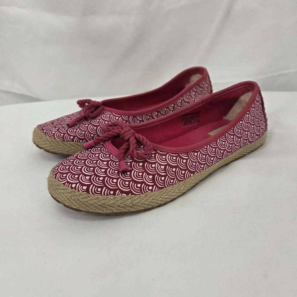 Ugg Australia Syleste Scallop Women's Pink Patterned Espadrilles Sz 8 - Picture 2 of 9